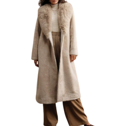 Shein Anewsta Premium Long Fluffy Coat With Loose Fit