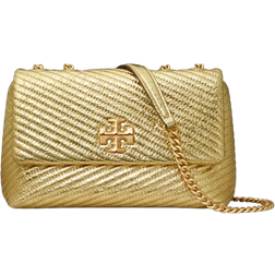 Tory Burch Small Kira Moto Quilt Metallic Convertible Shoulder Bag - Gold