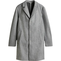 H&M Slim Fit Wool-Blend Coat - Grey Marl