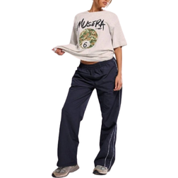 Shein MUSERA Elasticated Waist Drawstring Wide Leg Trousers