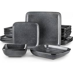 Vancasso Stoneware Dinnerware of 16 Grey Dinner Set 16pcs