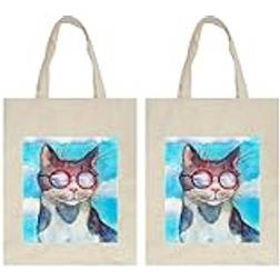 VAPOKF Reusable Grocery Tote Bag - Beige