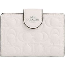 Coach Medium Corner Zip Wallet In Signature Leather - Smooth Leather/Silver/Chalk