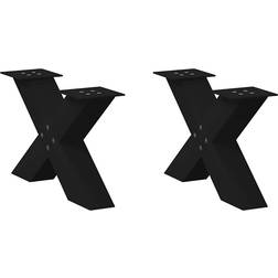 vidaXL 4012940 Black Bordsben 31cm 2st