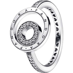 Pandora Signature Logo Circles Pavé Ring - Silver/Transparent