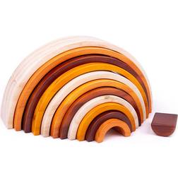 Bigjigs Large Wooden Stack Rainbow Natural