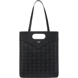 MCM Diamond Tote In Visetos Leather Mix BLACK LRG