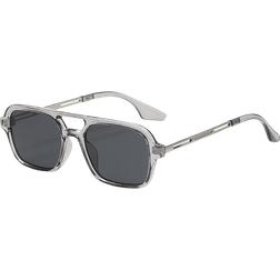 HYYZZC Vintage Retro Square Sunglasses Grey