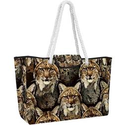 KengjuTesu Lynx Print Beach Bag - Multicolor