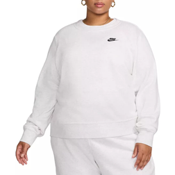 Nike Sportswear Club Fleece Women's Crew-Neck Sweatshirt Plus Size - Birch Heather/Black