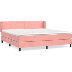 vidaXL Ramsäng Med Madrass Rosa 160x200 cm Kontinentalsäng