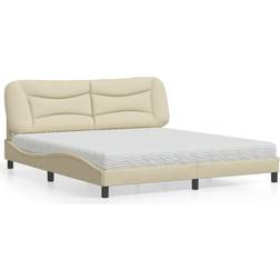 vidaXL Säng Med Madrass Gräddvit 180x200 cm Sängpaket