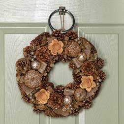 Samuel Alexander 30cm Hanging Christmas Gold Fest Wreath Decoration