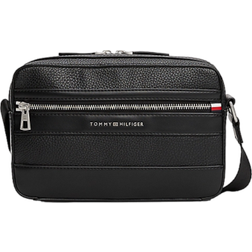 Tommy Hilfiger Pebble Grain Double Zip Messenger Bag - Black