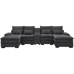 Latitude Run Akeyra Gray Sofa 130.4" 5pcs 4 Seater