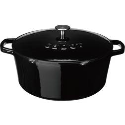 Sabor Gjutjärnsgryta 32 cm 9,5 L Svart med lock