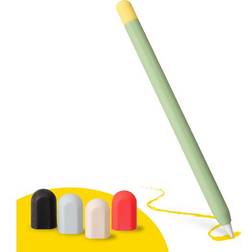 Doodroo Apple Pencil 1 & 2nd Gen. Silicone Cover With 5 Colorful Caps