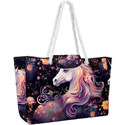 KengjuTesu Flowers Unicorn Head Beach Bag - Multicolour