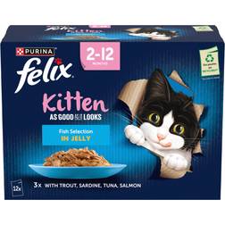 Purina Felix As Good As it Looks Kitten Fish Selection in Jelly Wet Cat Food 85g 12-pack