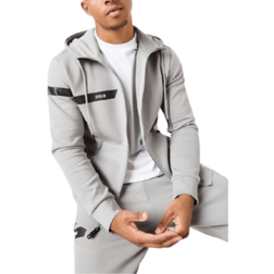 HUGO BOSS Men's Stripe Saggy Hoodie - Grey