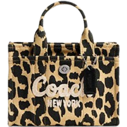 Coach Cargo Tote Bag 20 With Leopard Print - Silver/Black