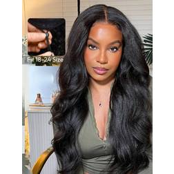 UNice EasiContour V Part Glueless Yaki 150% Density Straight Wig 24"