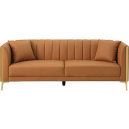 Willa Arlo Interiors Dreiling Brown Sofa 77.6" 3 Seater