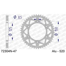 Afam Aluminium Rear Sprocket 72304 520