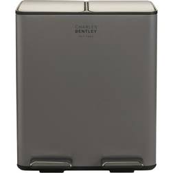 Charles Bentley Grey Kitchen Bin 30L Double Compartment