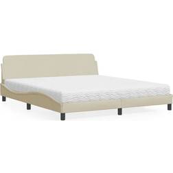 vidaXL Säng Med Madrass Gräddvit 180x200 cm Sängpaket