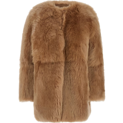 Fabiana Filippi Shearling Collarless Caban - Brown