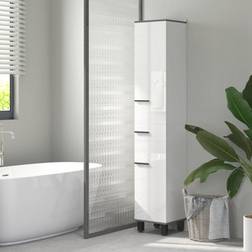Homcom Bathroom Cabinet With Adjustable Shelves