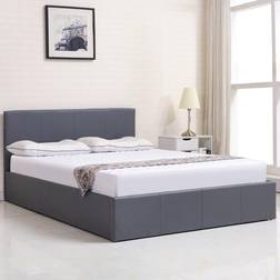 Kosy Koala Double Grey Leather Ottoman 4Ft 6 Frame Bed