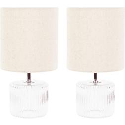 ValueLights Betty Pair Glass Lamps with LED Bulbs Table Lamp