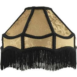 Happy Homewares Gold Shimmer Victorian Lamp with Floral Decoration Shade