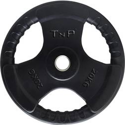TNP Accessories Standard 1 Inch Tri-Grip Rubber Weight Plates 20Kg