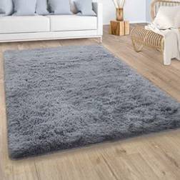 Paco Home Hochflor Teppich Silky 591 Rechteckig 37 mm Höhe Grau