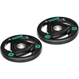 Sportnow Tri Grip Rubber Coated Olympic Weight Plate 10kg 2 Pack
