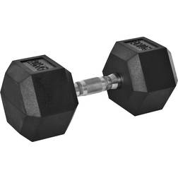 Homcom Black Hexagonal Rubber Dumbbell Set 20kg 2 Pack