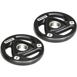 Homcom Tri Grip Rubber Coated Olympic Weight Plate 5kg 2 Pack