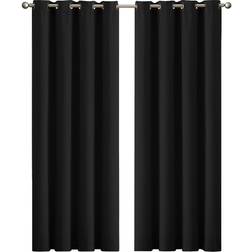 Marlow Blockout Curtains Panels 3 Layers 167 x 183 cm Black