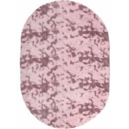 vidaXL Shaggy Rug Oval 300 x 200 cm Dusty Pink Pink