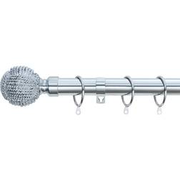 A.Unique Home Knotted Ball Metal Extendable Curtain Pole 120 cm 220 cm