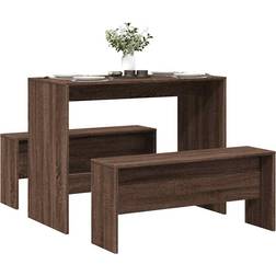 vidaXL 3 Piece Table and Bench Dining Set 3pcs