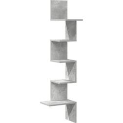 vidaXL Corner Concrete Grey 32 x 32 x 127 cm Wall Shelf