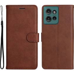 INCOVER Motorola Edge 50 Wallet Flip Cover Mørkebrun