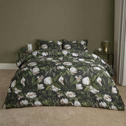 OHS Floral Botanics Duvet Cover Green, Black (200x200cm)
