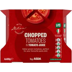 Asda Chopped Tomatoes in Tomato Juice 4 x 400 g 400g 4pack