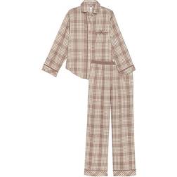 Victoria's Secret Flannel Long Pyjama Set - Iced Coffee Brown