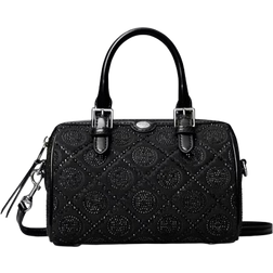 Tory Burch T Monogram Embellished Petite Barrel Bag - Black